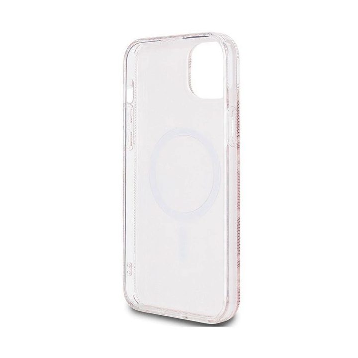Guess IML GCube MagSafe dėklas iPhone 15 Plus / 14 Plus - rožinis