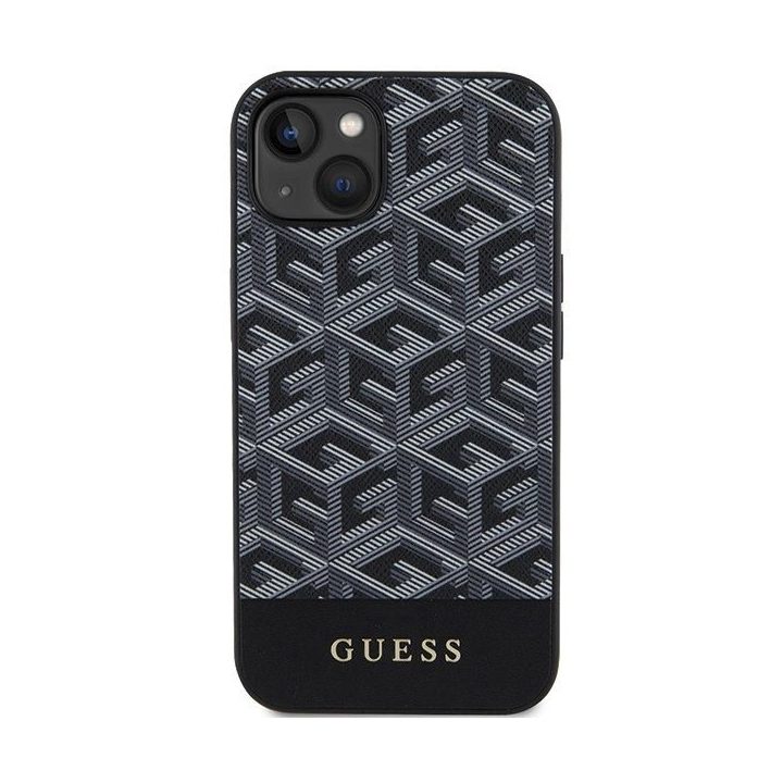 Guess GCube Stripes MagSafe saugiklis iPhone 15 / 14 / 13 - juodos spalvos