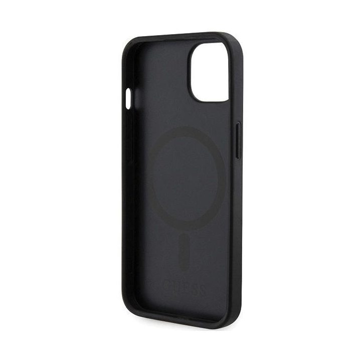Guess GCube Stripes MagSafe saugiklis iPhone 15 / 14 / 13 - juodos spalvos