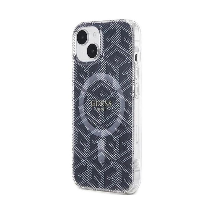 Guess IML GCube MagSafe dėklas iPhone 15 / 14 / 13 - Juodas