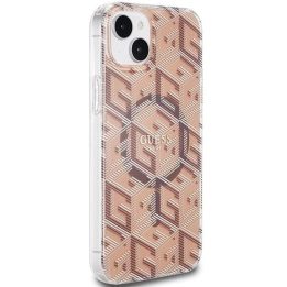 Guess IML GCube MagSafe dėklas iPhone 15 / 14 / 13 - rudas