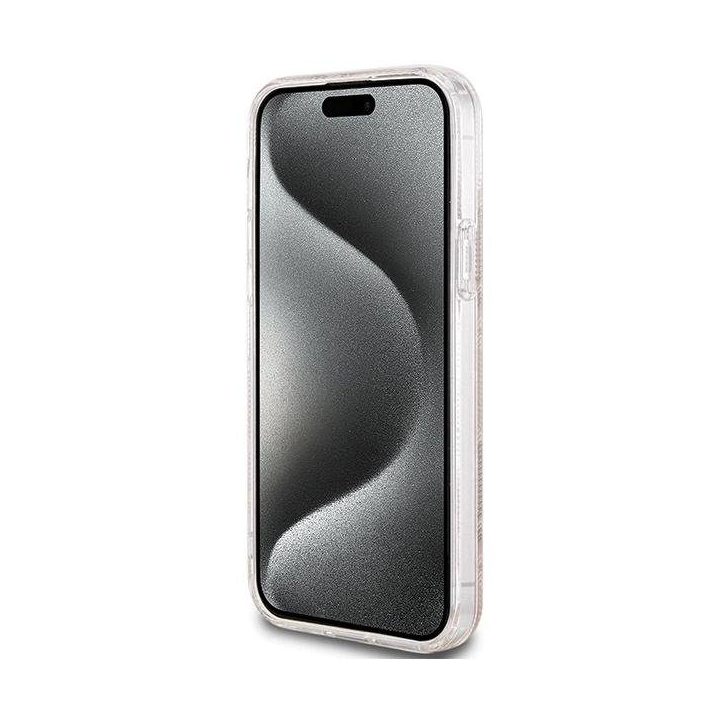 Guess IML GCube MagSafe dėklas iPhone 15 / 14 / 13 - rudas