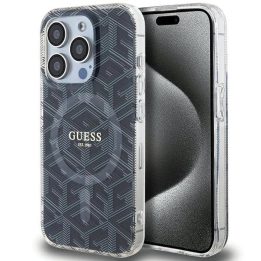 Guess IML GCube MagSafe dėklas iPhone 15 Pro Max - juodas