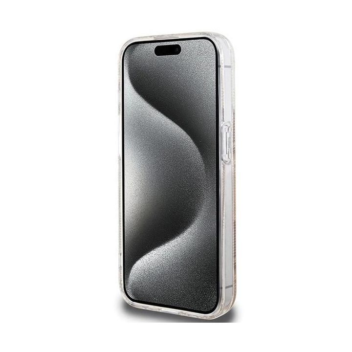 Guess IML GCube MagSafe dėklas iPhone 15 Pro Max - rudas