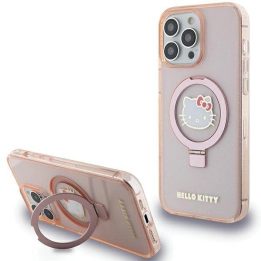 Hello Kitty žiedinis stovas su blizgučiais Electrop Logo MagSafe ant iPhone 15 Pro Max - daugialypė terpė