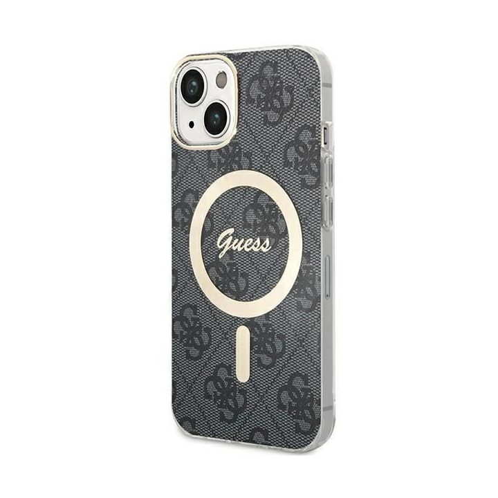 Guess 4G MagSafe dėklas iPhone 15 Plus / 14 Plus - juodas
