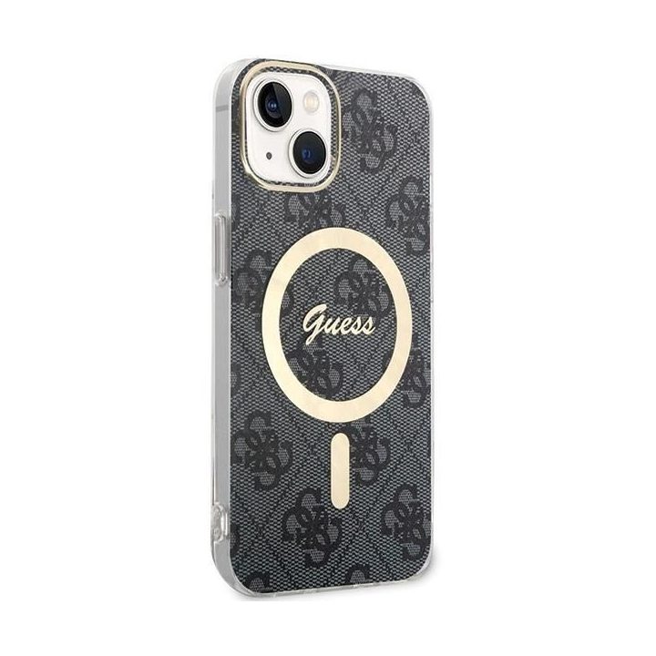Guess 4G MagSafe dėklas iPhone 15 Plus / 14 Plus - juodas
