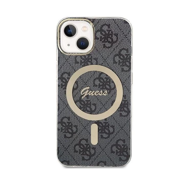 Guess 4G MagSafe dėklas iPhone 15 Plus / 14 Plus - juodas