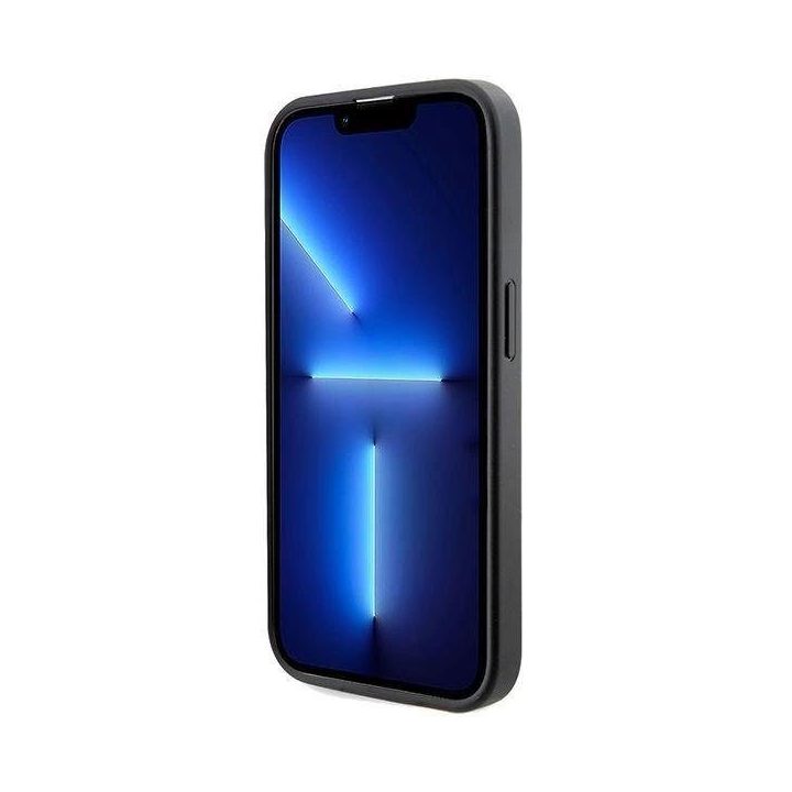 Guess 4G spausdintas MagSafe dėklas iPhone 15 Pro Max - juodas