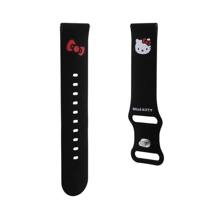 Hello Kitty Silikoninis kačiuko galvos dirželis universalus 22 mm - juodas