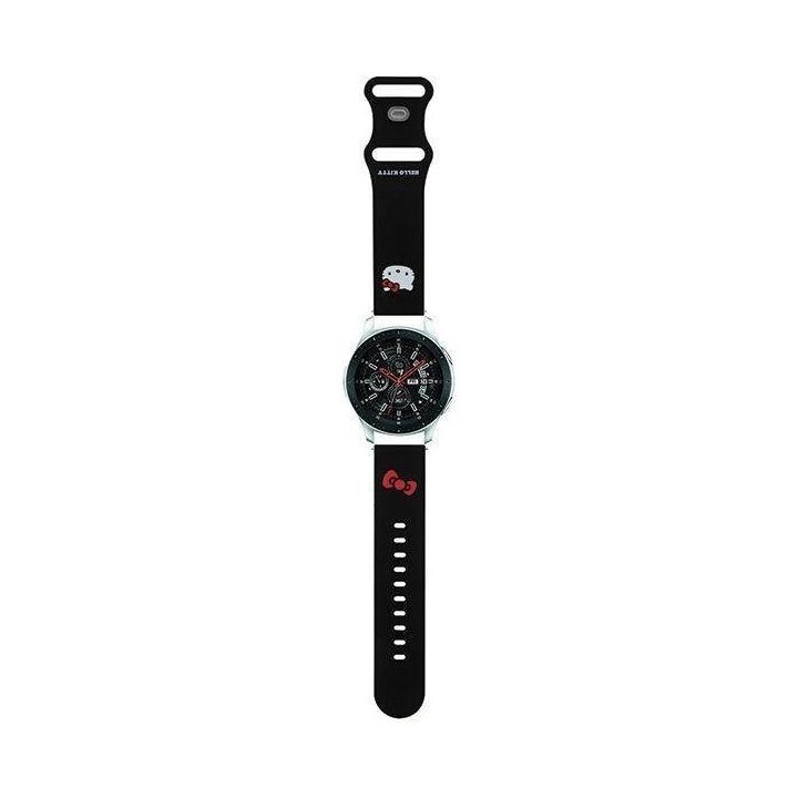 Hello Kitty Silikoninis kačiuko galvos dirželis universalus 22 mm - juodas
