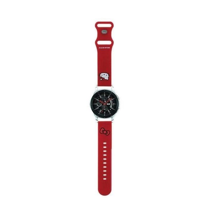 Hello Kitty Silikoninis kačiuko galvos dirželis universalus 22 mm - raudonas