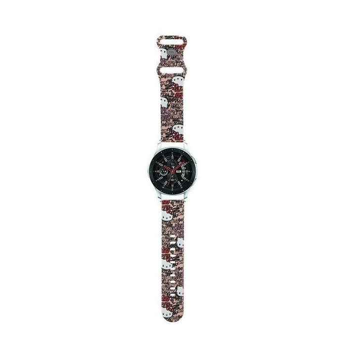 Hello Kitty Silikono žymės Graffiti dirželis universalus 22 mm - rožinis