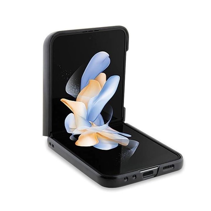 Karl Lagerfeld Saffiano Monogram Choupette Pin dėklas Samsung Galaxy Z Flip 5 - juodas