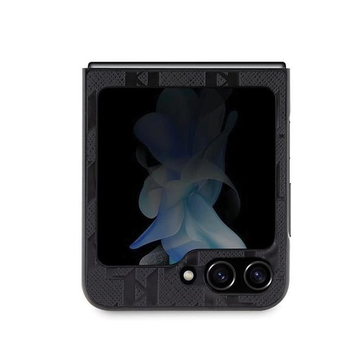 Karl Lagerfeld Saffiano Monogram Choupette Pin dėklas Samsung Galaxy Z Flip 5 - juodas