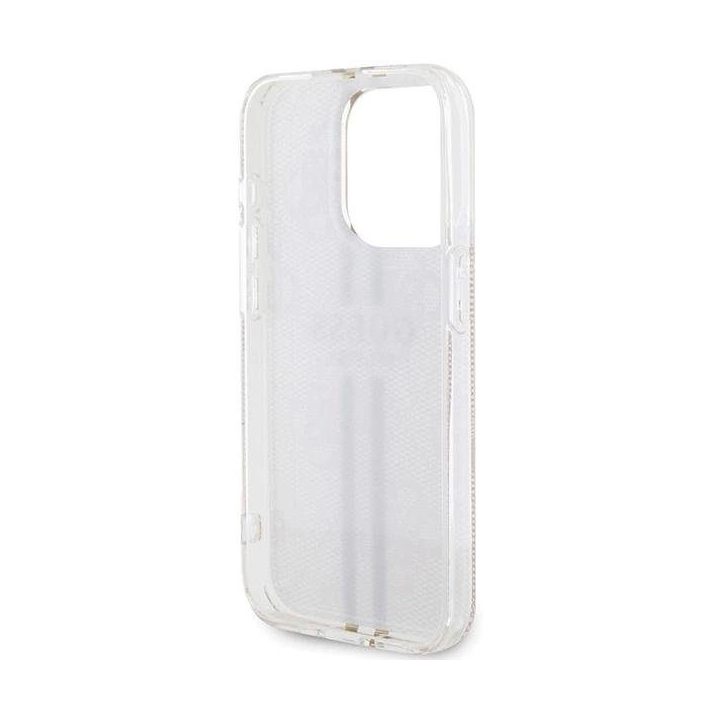 Guess IML 4G Gold Stripe dėklas iPhone 14 Pro Max - rožinis