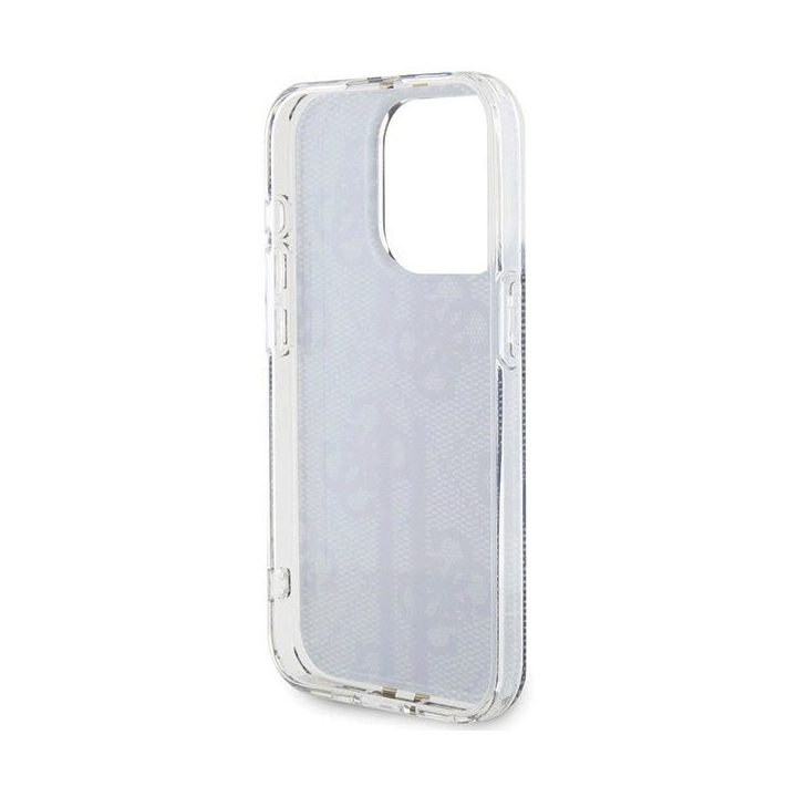 Guess IML 4G Gold Stripe dėklas iPhone 15 Pro - juodas