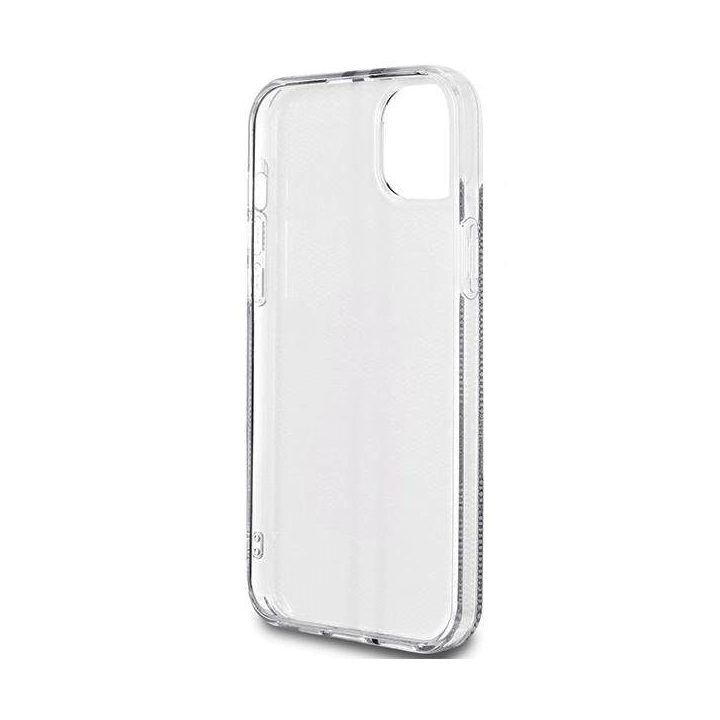 Guess IML 4G Gold Stripe dėklas iPhone 15 Plus / 14 Plus - juodas