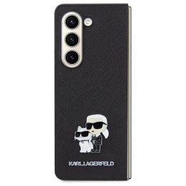 Karl Lagerfeld Saffiano Karl&Choupette Pin dėklas Samsung Galaxy Z Fold 5 - juodas