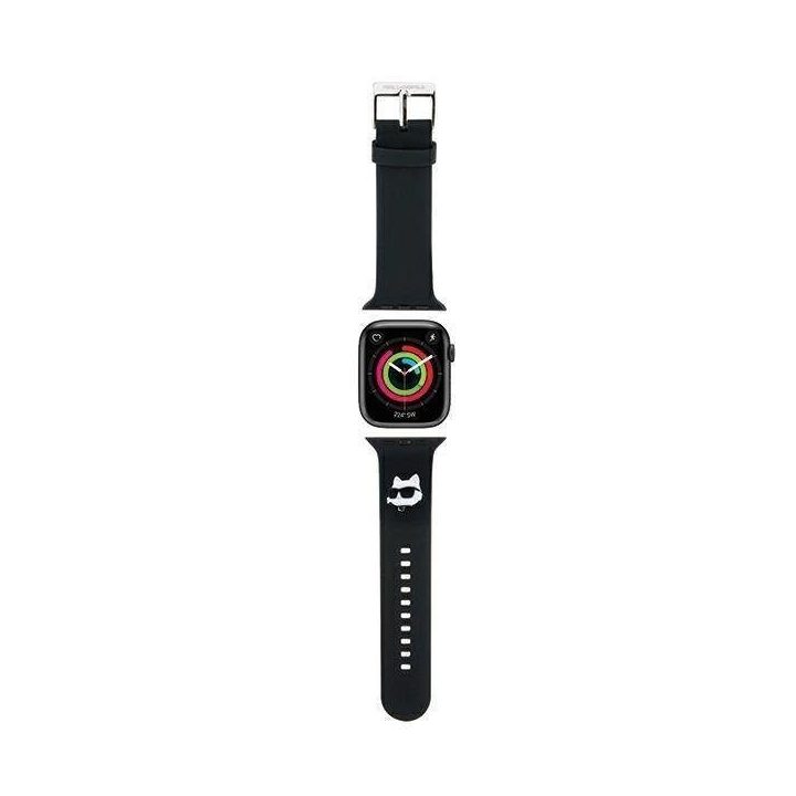 Karl Lagerfeld 3D guminis dirželis su Apple Watch 42/44/45/49 mm galvute - Juodas