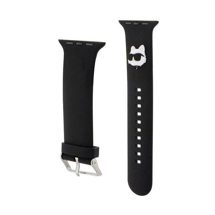 Karl Lagerfeld 3D guminis dirželis su Apple Watch 42/44/45/49 mm galvute - Juodas