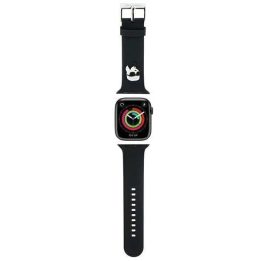 Karl Lagerfeld 3D guminis Karl Head dirželis, skirtas Apple Watch 42/44/45/49 mm - juodas