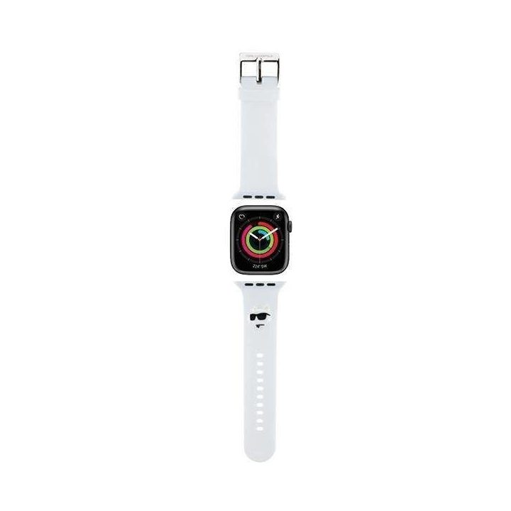 Karl Lagerfeld 3D guminis Choupette Heads dirželis, skirtas Apple Watch 38/40/41 mm - Baltas