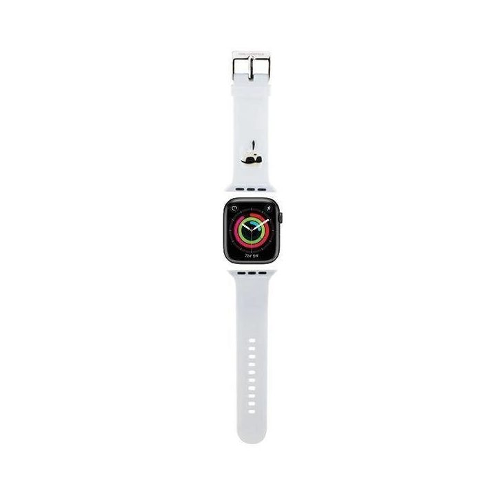 Karl Lagerfeld 3D guminis dirželis Karl Head, skirtas Apple Watch 38/40/41 mm - baltas