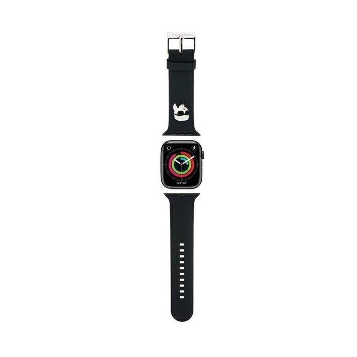 Karl Lagerfeld 3D guminis dirželis Karl Head, skirtas Apple Watch 38/40/41 mm - juodas