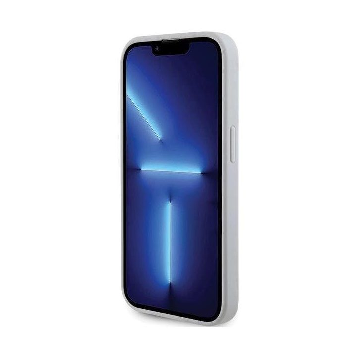 Guess Strass metalinis dėklas su logotipu iPhone 15 Pro - sidabrinis