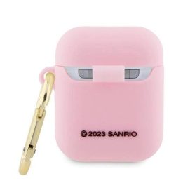 Hello Kitty silikoninis 3D Kitty Head dėklas AirPods 1/2 - rožinis