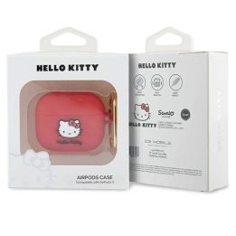 Hello Kitty silikoninis 3D Kitty Head dėklas AirPods 3 - fuksija