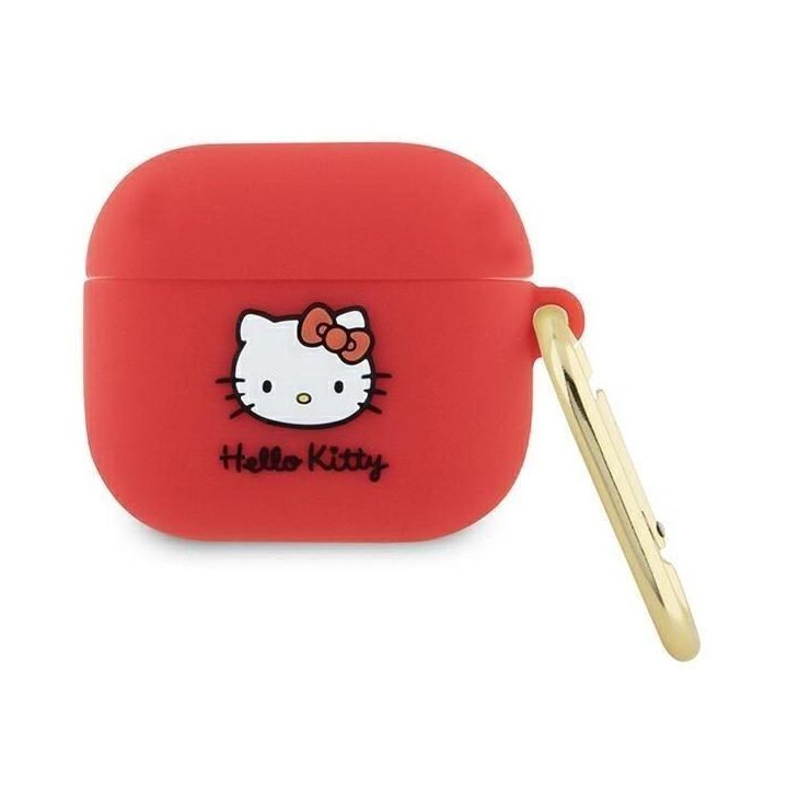 Hello Kitty silikoninis 3D Kitty Head dėklas AirPods 3 - fuksija