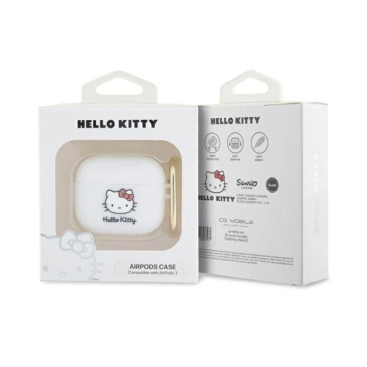 Hello Kitty silikoninis 3D Kitty Head dėklas AirPods 3 - baltas