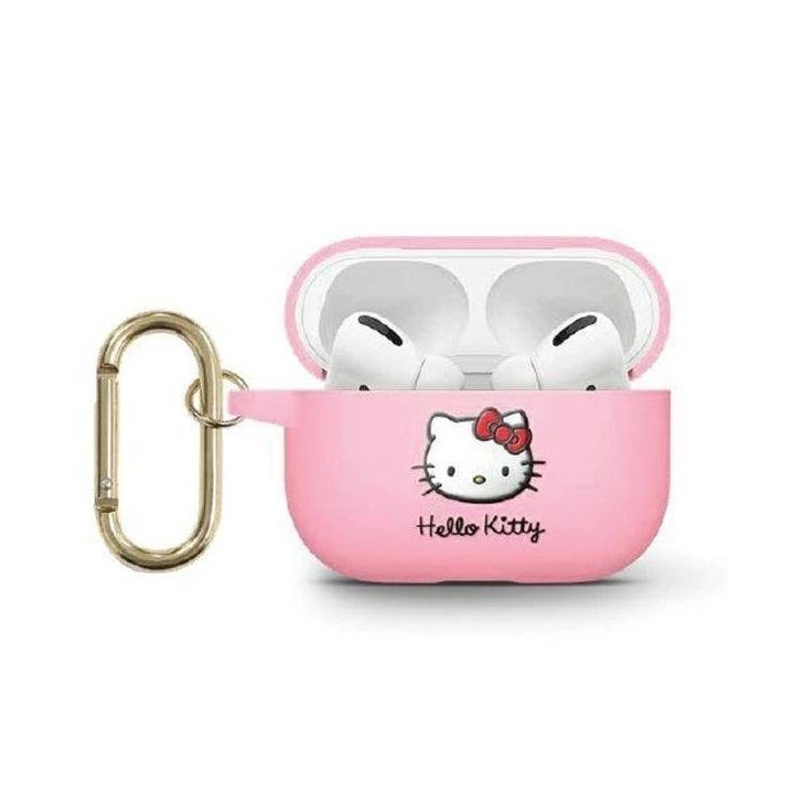 Hello Kitty silikoninis 3D Kitty Head dėklas AirPods 3 - rožinis