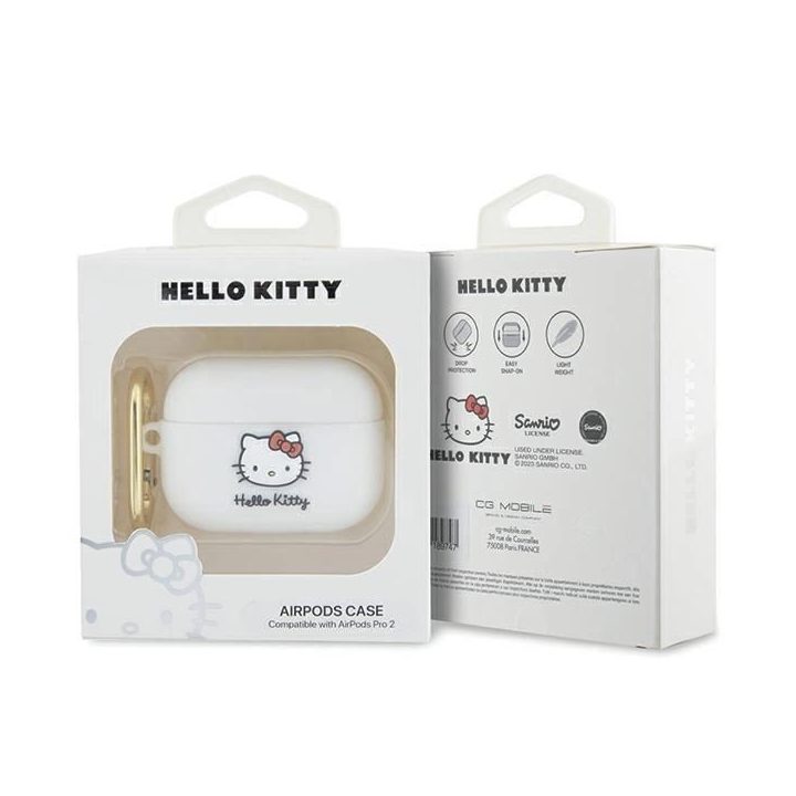 Hello Kitty silikoninis 3D Kitty Head dėklas AirPods Pro 2 (2022/2023) - baltas