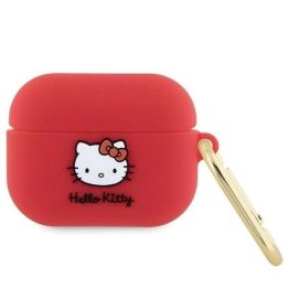 Hello Kitty silikoninis 3D Kitty Head dėklas AirPods Pro - fuksija