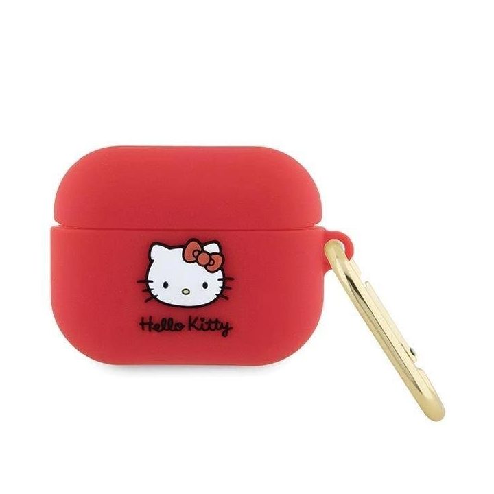 Hello Kitty silikoninis 3D Kitty Head dėklas AirPods Pro - fuksija