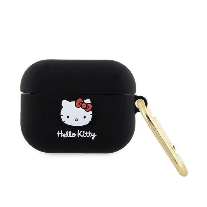 Hello Kitty silikoninis 3D Kitty Head dėklas AirPods Pro - juodas