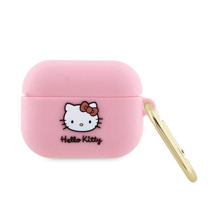 Hello Kitty silikoninis 3D Kitty Head dėklas AirPods Pro - rožinis