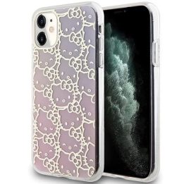 Hello Kitty IML gradientinis Electrop Crowded Kitty Head dėklas iPhone 11 / Xr - rožinis