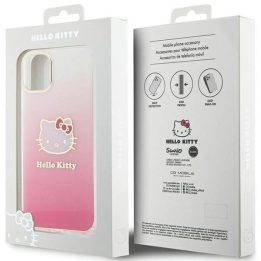 Hello Kitty IML gradientinis Electrop Kitty Head dėklas iPhone 11 / Xr - rožinis