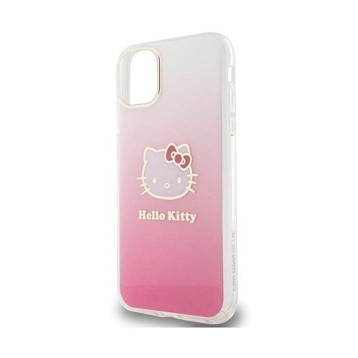 Hello Kitty IML gradientinis Electrop Kitty Head dėklas iPhone 11 / Xr - rožinis