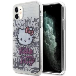 Hello Kitty IML Kitty On Bricks graffiti dėklas iPhone 11 / Xr - baltas