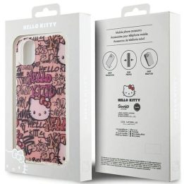 Hello Kitty IML Žymos Graffiti dėklas iPhone 11 / Xr - rožinis