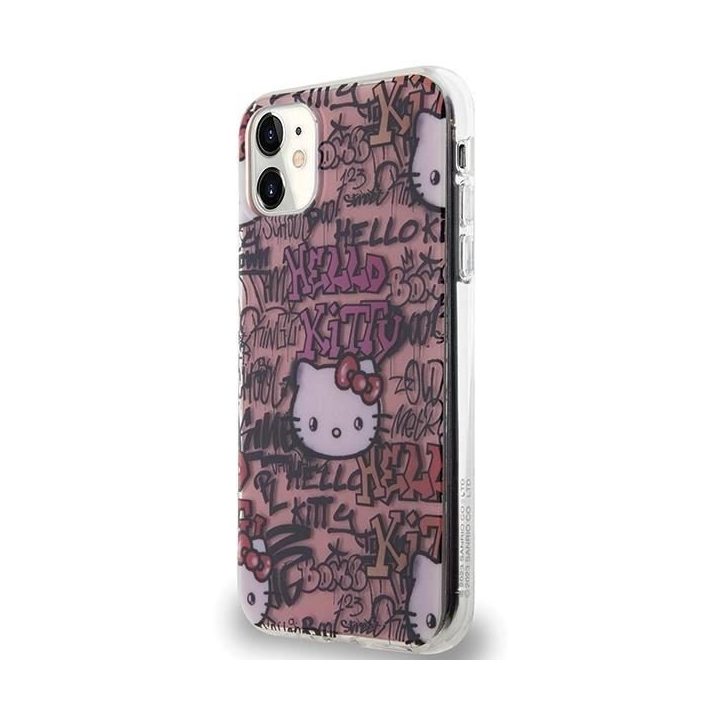 Hello Kitty IML Žymos Graffiti dėklas iPhone 11 / Xr - rožinis