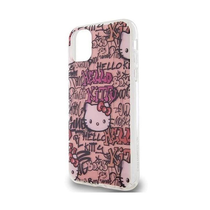 Hello Kitty IML Žymos Graffiti dėklas iPhone 11 / Xr - rožinis