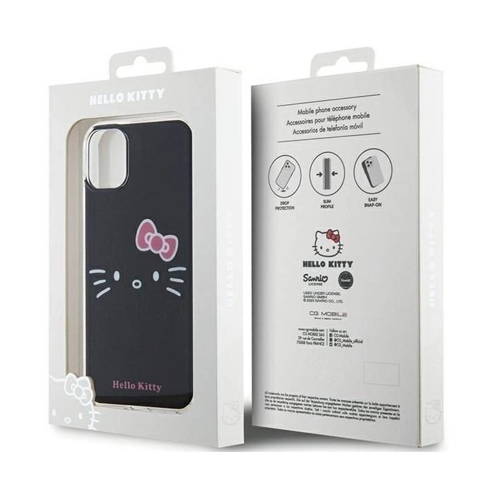 Hello Kitty IML Kitty Face dėklas iPhone 11 / Xr - juodas