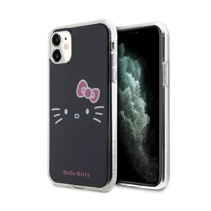Hello Kitty IML Kitty Face dėklas iPhone 11 / Xr - juodas
