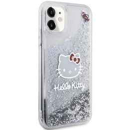 Hello Kitty Liquid Glitter Charms Kitty Head dėklas iPhone 11 / Xr - Sidabrinis